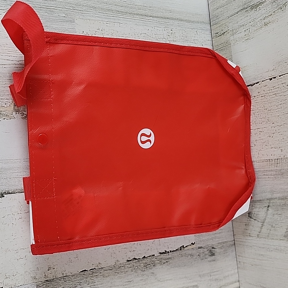 Lululemon red white snap close mini tote bag